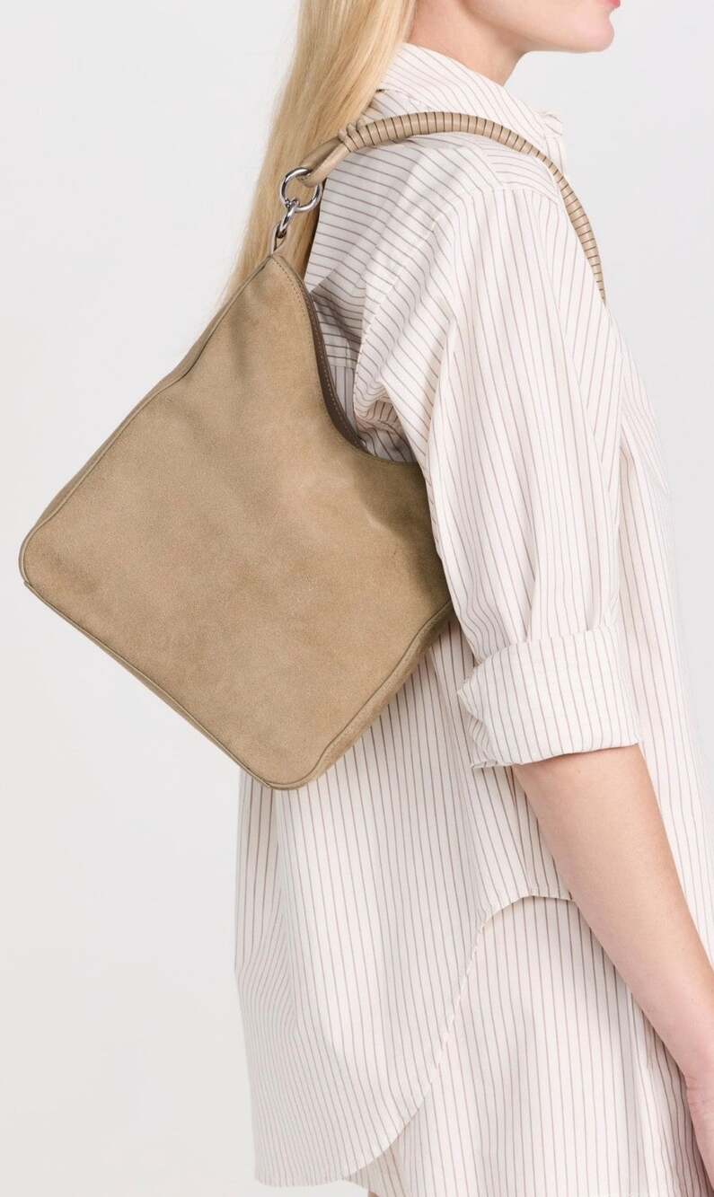 Staud Mel Leather Suede Shoulder Bag HOBO Crossbody $395 (150